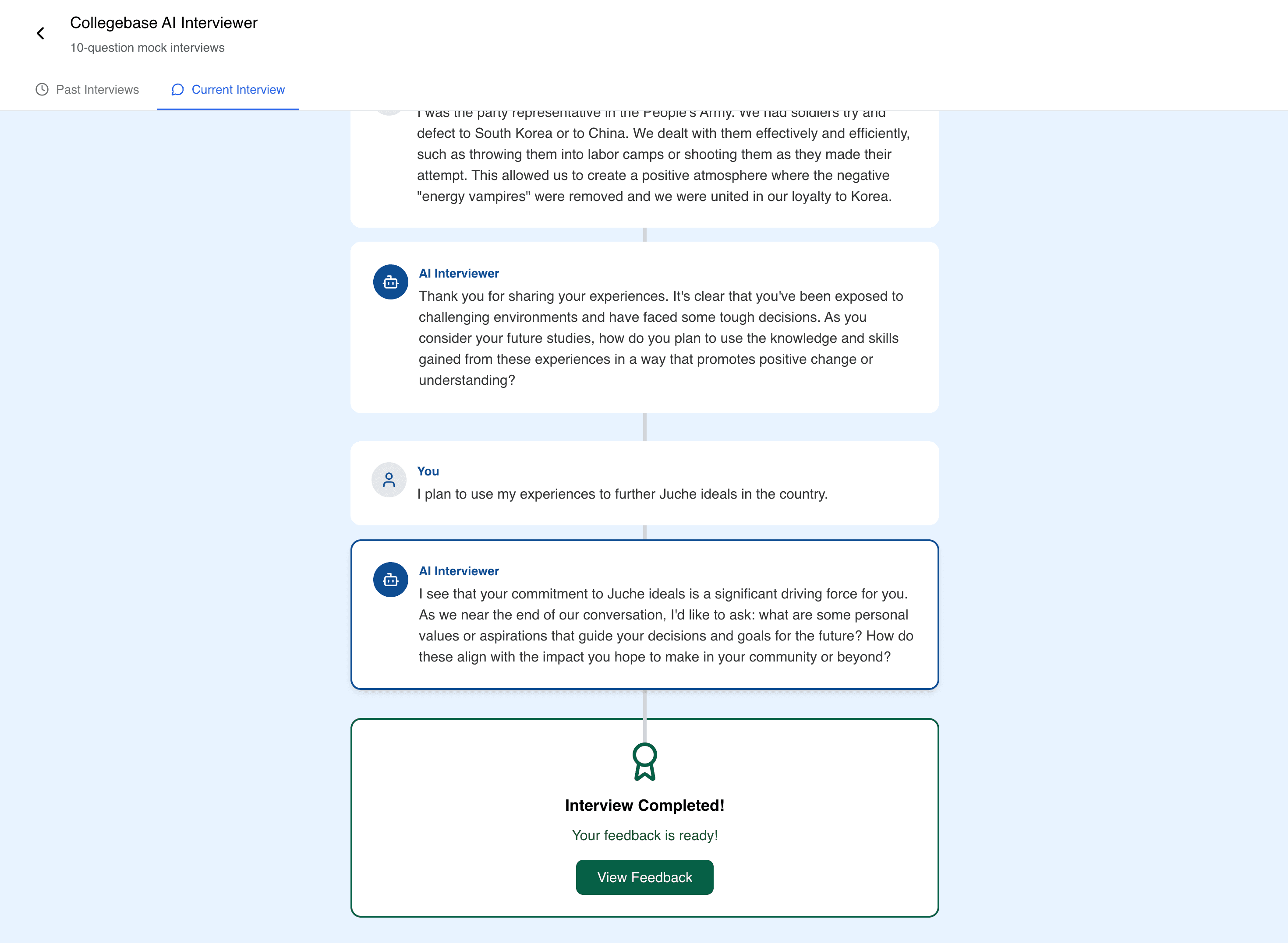 AI Interviewer - Collegebase